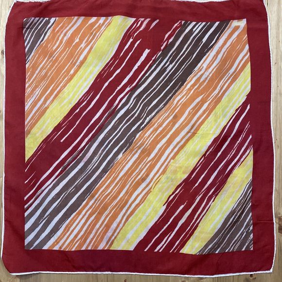 Vtg Robinson Golluber Scarf Twill Silk  Abstract Tiger Print Hankie 21" Square - Picture 3 of 9